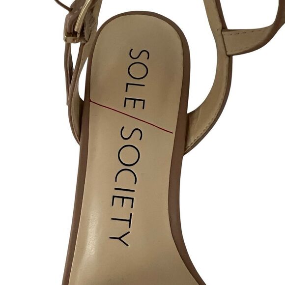 Sole Society Sendinal Nude Ankle Strap Platform Heels - Picture 5 of 11
